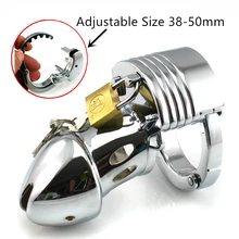 Quality Adjustable Size Male Chastity Cage Zinc Alloy Chastity Device Cock Cage Penis Ring BDSM Toy for Adult Game G7-1-226