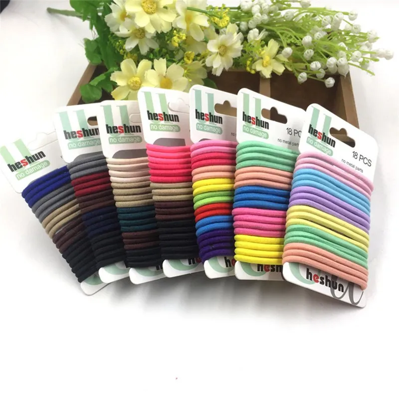 

18PCS/Set Candy Color Hair Tie Set Trendy Elastic Hair Band Fashion Hair Rope Hairband Ponytail Holder Women Hair Accessories