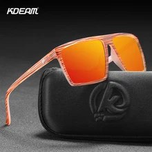 KDEAM, высокая производительность, квадратные поляризованные солнцезащитные очки для мужчин и женщин, пластик, титан, TR90, очки для вождения, солнцезащитные очки cat3 CE KD693