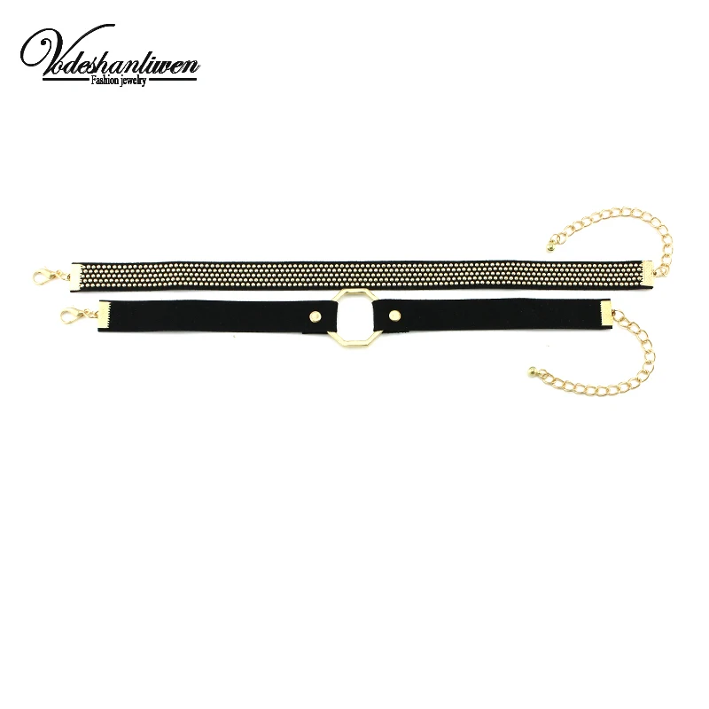 

Vodeshanliwen 2016 ZA Punk Simple Style Choker Necklace Women Velvet Ribbon Handmade Charm Gothic Vintage Statement Necklace