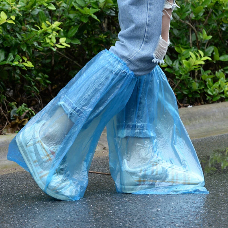 

5 PairsHigh Quality Waterproof Thick Anti-Slip Durable Plastic Rainproof Shoe Covers Disposable High-Top Rain Shoe Covers