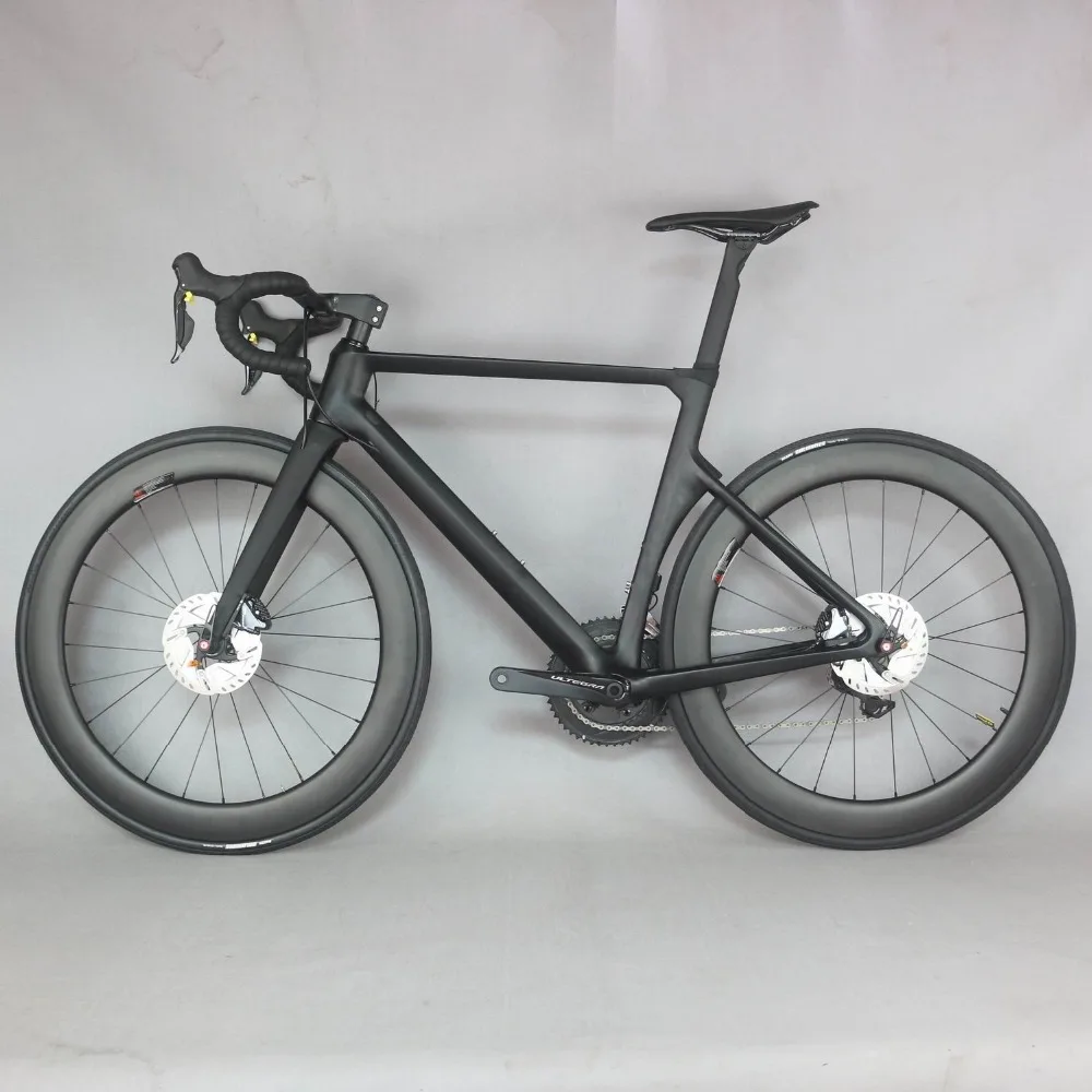 Top 2019 Disc Carbon Road bike Complete Bicycle Carbon with SH1MANO R8070 DI2 groupset  DT350 hubs wheel . 23