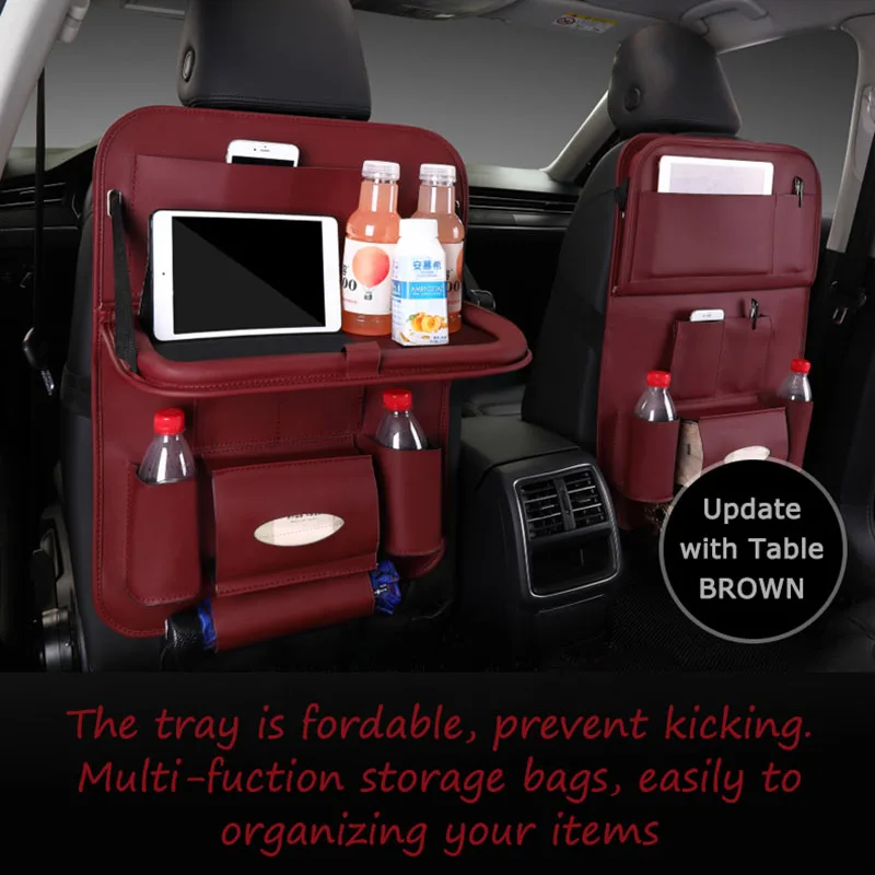 

vanzlife car seat back organizing bag multi-functional table storage bag interior decoration used for IPad bottle tissue