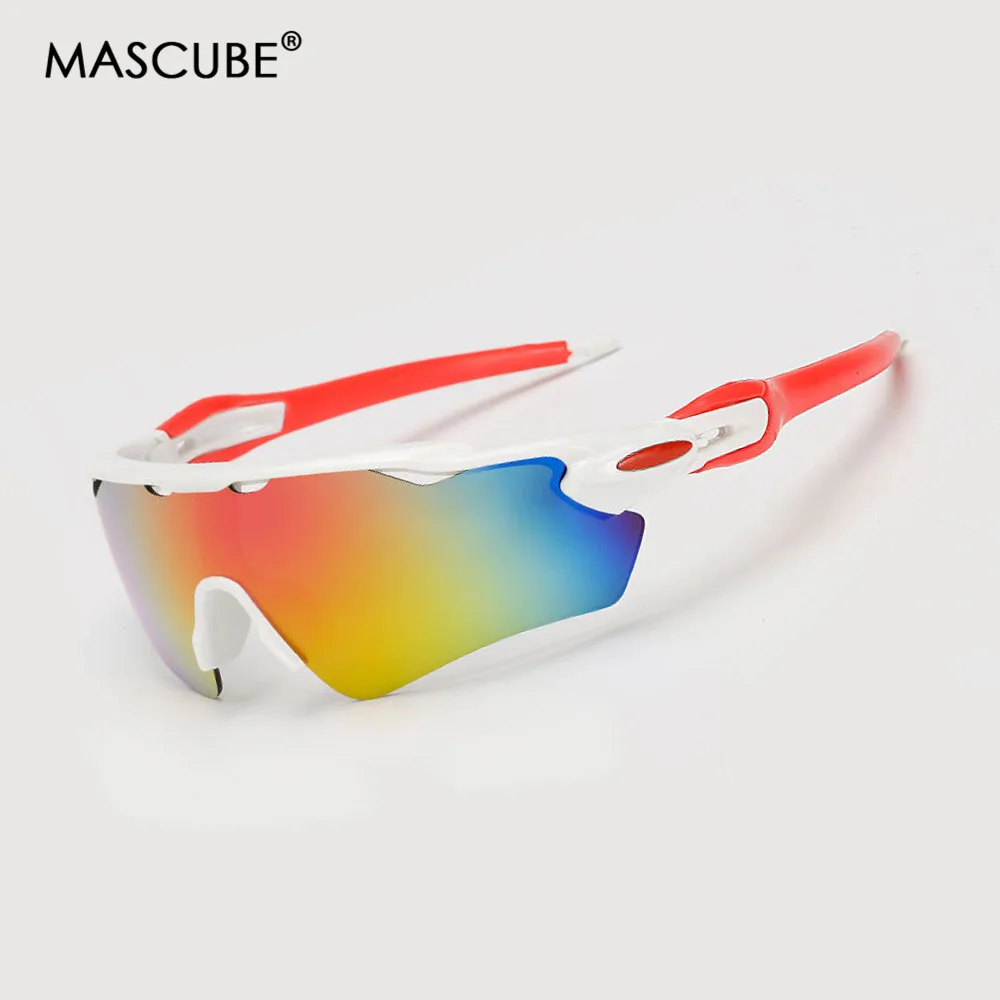 MASCUBE, велосипедные солнцезащитные очки, спортивные велосипедные очки, Gafas Deportivas, велосипедные очки, очки для мужчин, Oculos Ciclismo, Lunette Cyclisme - Цвет: White Red