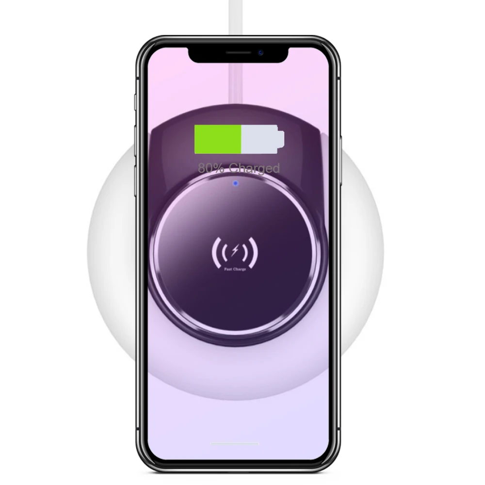 Ascromy быстро Беспроводной Зарядное устройство торшер свет для iPhone XS Max XR 8 плюс док-станции зарядки 10 Вт для samsung S8 S9 плюс