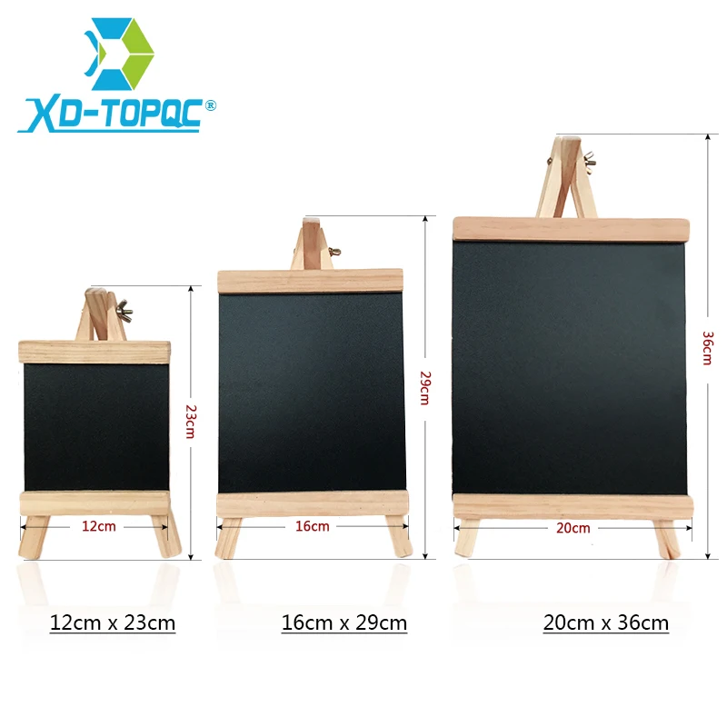 XINDI 16*29cm Desktop Message Blackboard Pine Wood Easel Chalkboard Kids Wooden Memo Black Board Collapsible Writing Boards BB71