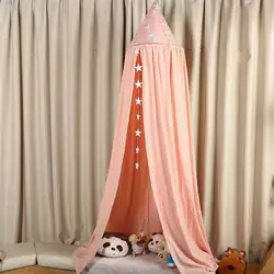 Детская комната Декор Типи розовый хлопок принцесса вигвама навес висел купол для маленьких девочек спальный реквизит Игровая палатка