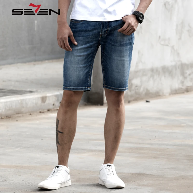 Seven7 Brand New Fashion Mens Short Jeans Blue Summer Cotton Straight ...