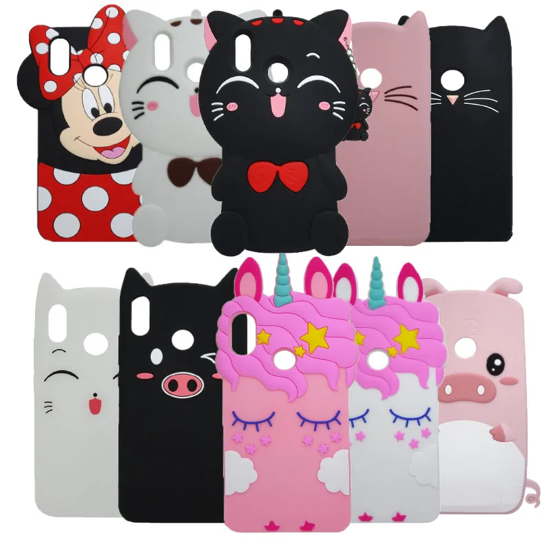 

For Huawei Honor 8X Case 3D Silicon Minnie Cat unicorn Cartoon Soft Cell Phone Case Cover For Huawei Honor 8X 6.5 inch funda