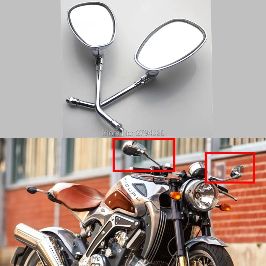 A-Pro Rearview Custom Mirrors Style Moto Chrome Moteur Bike Hand lebar