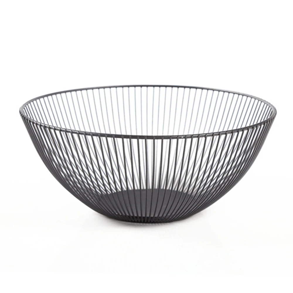 Nordic Creative Minimalist Fruit Basket Living Room Creative Fruit Drain Basket Home Iron Fruit Bowl Storage Basket - Color: E