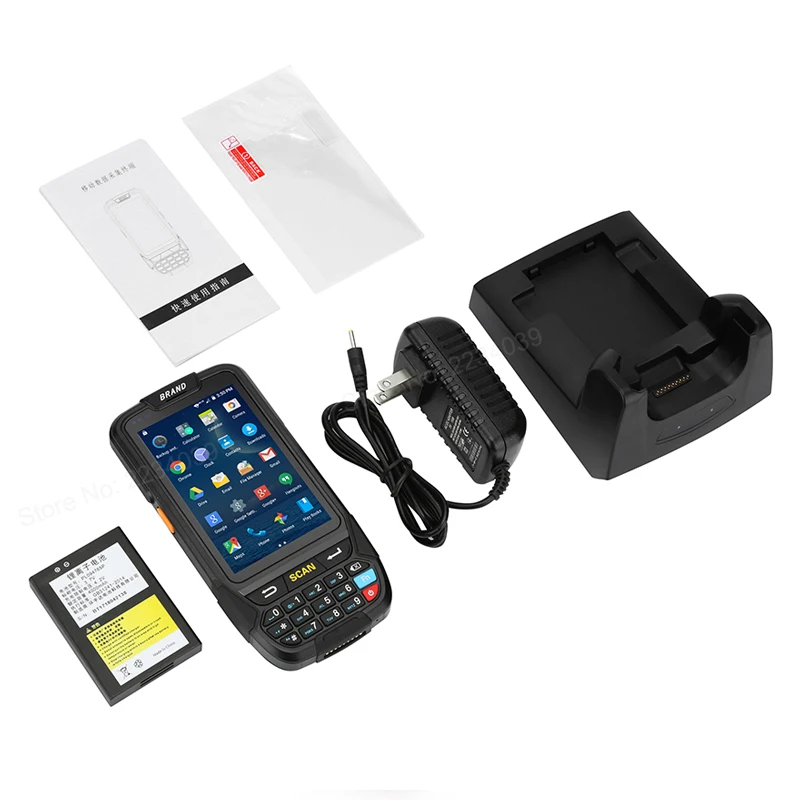 Android 7.0 Handheld pos terminal with NFC UHF RFID reader memory 4 inch large screen Data Terminal 1D,2D Laser Barcode Scanner barcode scanner