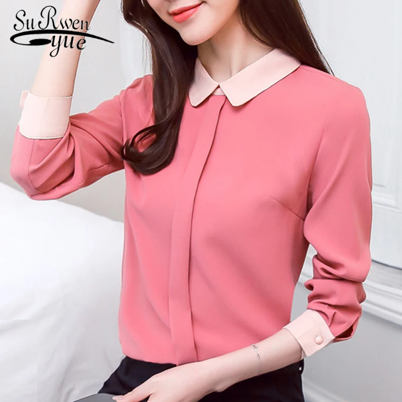 women tops and blouse 2019 long sleeve chiffon women blouse shirt casual office lady blouse women shirt blusa feminina d361 30