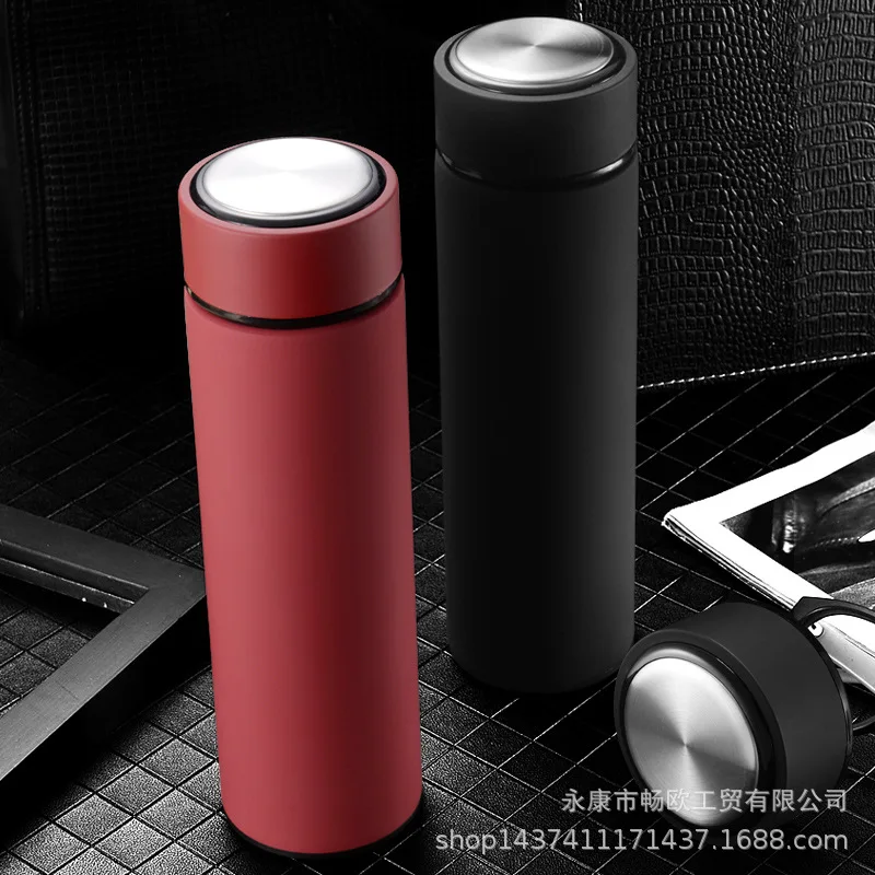 

500ml Stainless Steel Vacuum Thermos Premium Business Gift Cup High-end Frosted Water Bottle
