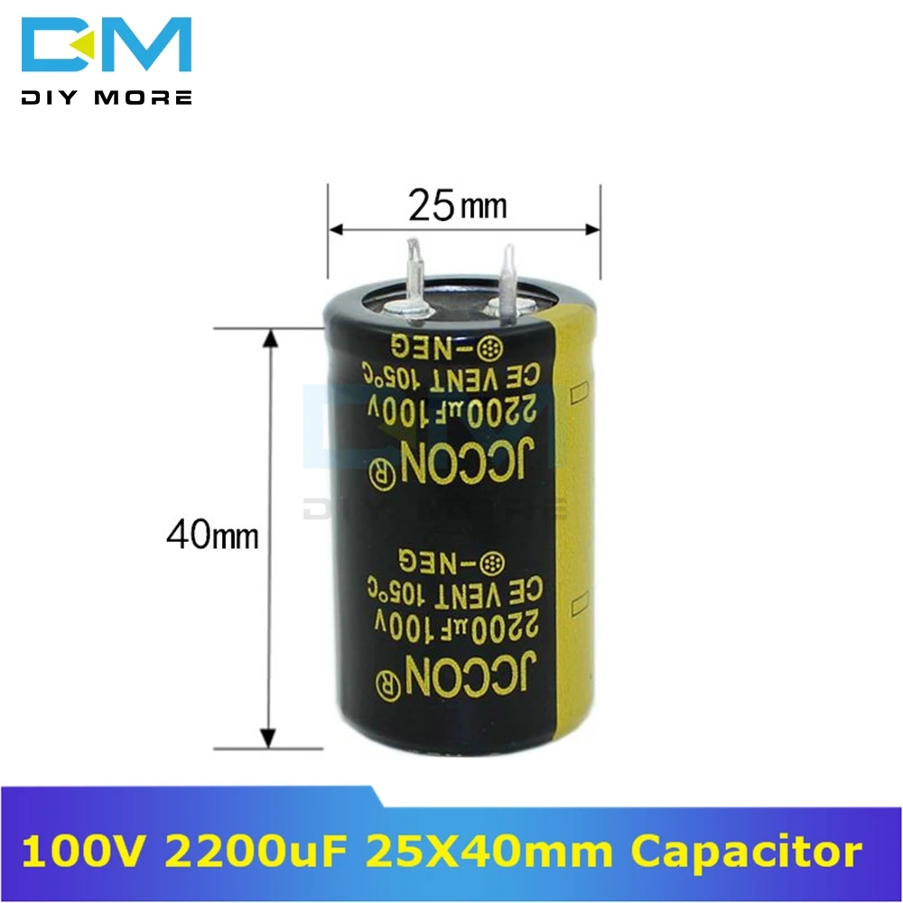 

100V 2200uF 25X40mm 25X40 Aluminum Electrolytic Capacitor High Frequency Low impedance Through Hole Capacitor 22*40mm diymore