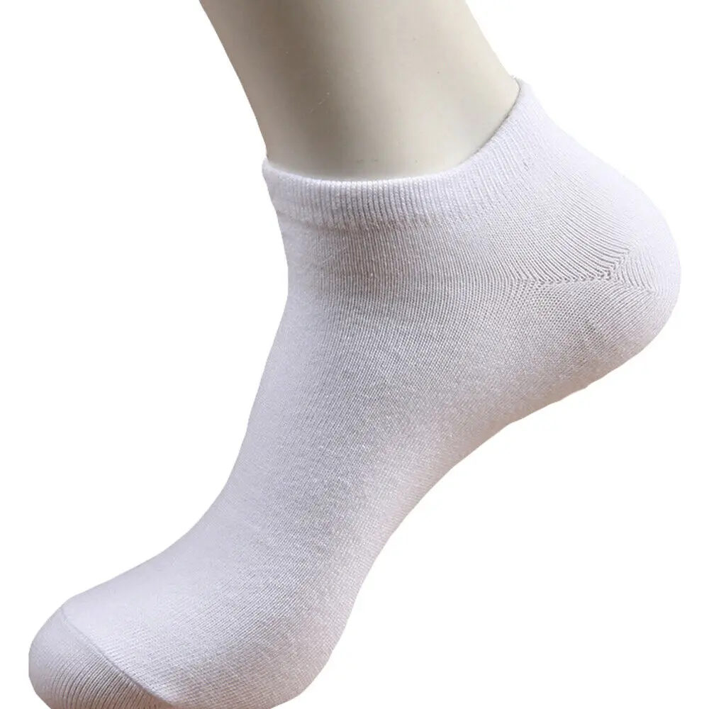 

Men Ankle Socks Summer Casual Non-Slip Low Cut Crew Sport Cotton Blend Soft Socks Black White Gray