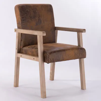De 100Bois Pu Chêne Meuble Et En Café Avec Canapé Conférence Salon Coton Couleur Accoudoirs Cuir Chaise rxBoWdCe