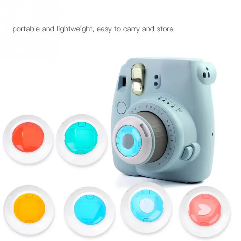 

4 6 PCS Colorful Filter For Fujifilm Instax Mini 8 9 7S Round Heart Flashlight Filters Set Lens Instant Film Camera Accessories