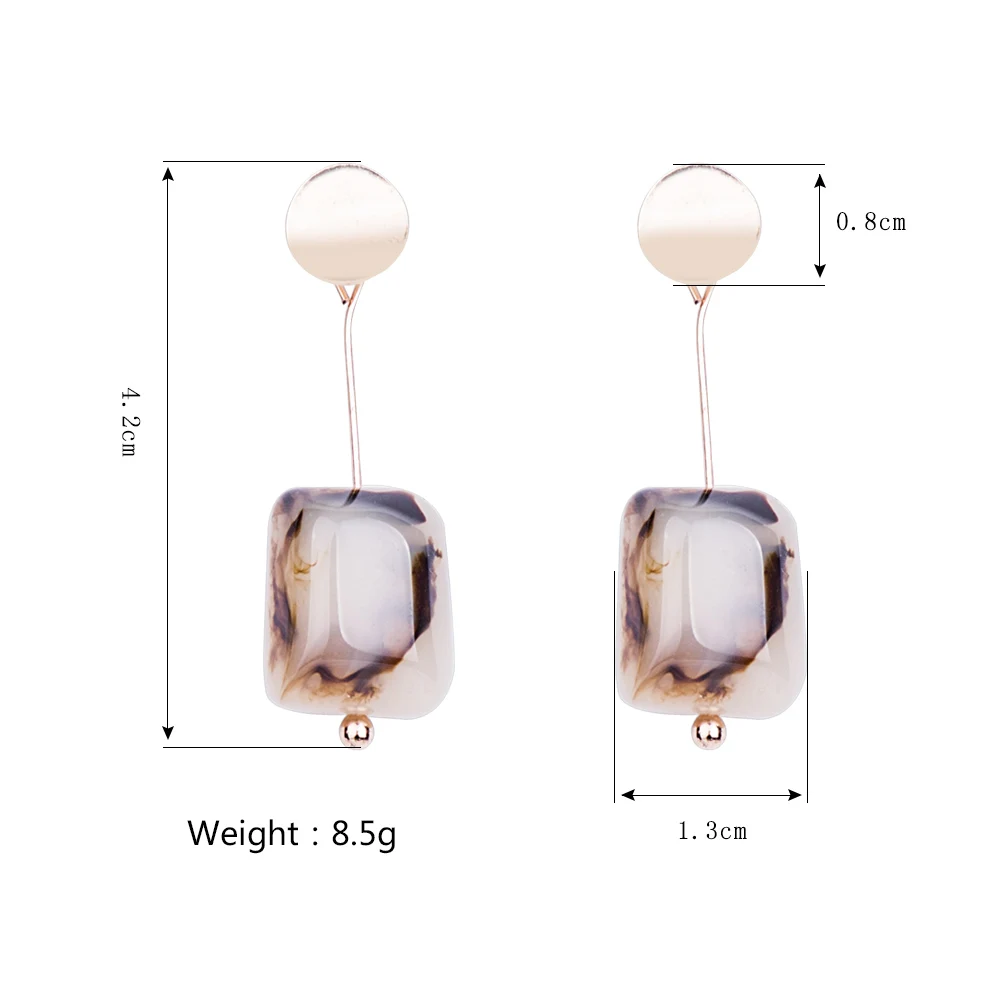 Gunalong Trendy Dangle Fashion Resin Earring for Women Long Round Gold Metal Dangling Acrylic Drop Earring Elegant Gifts jewelry (1)