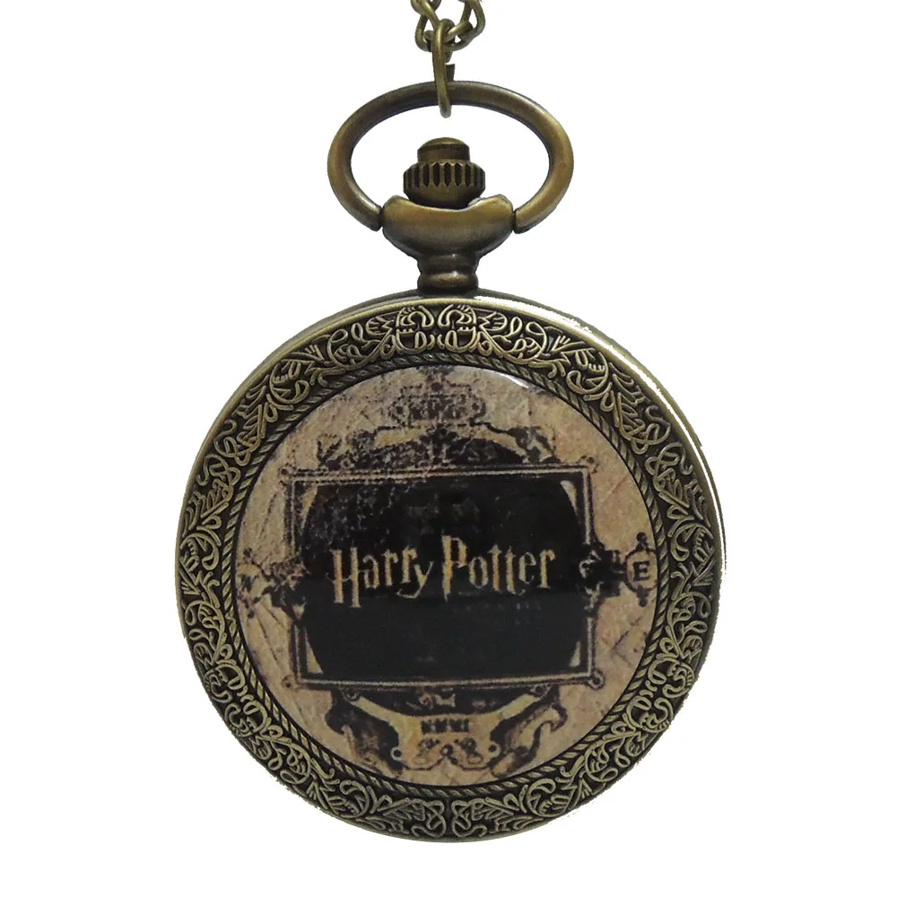 

New Fashion Harry Potter Dome Quartz Pocket Watch Analog Pendant Necklace Mens Womens Watches Chain Gift