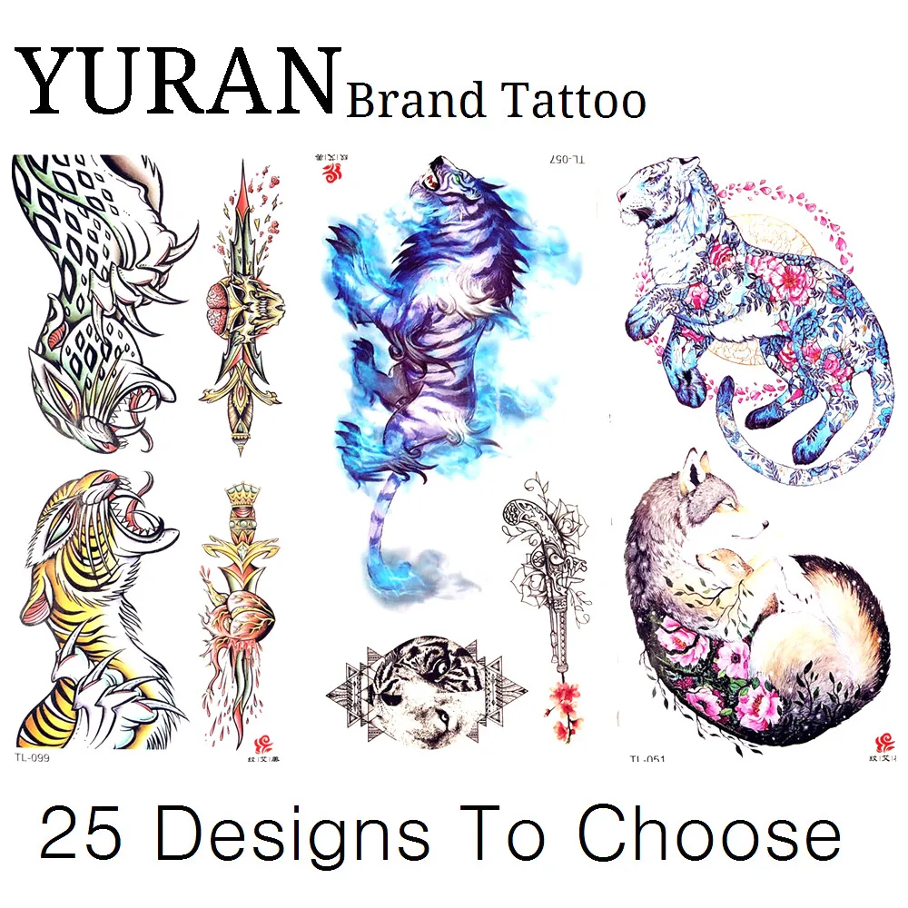Акварельная тату наклейка на руку для мужчин и женщин|tiger temporary tattoos|tattoo armtemporary tattoo