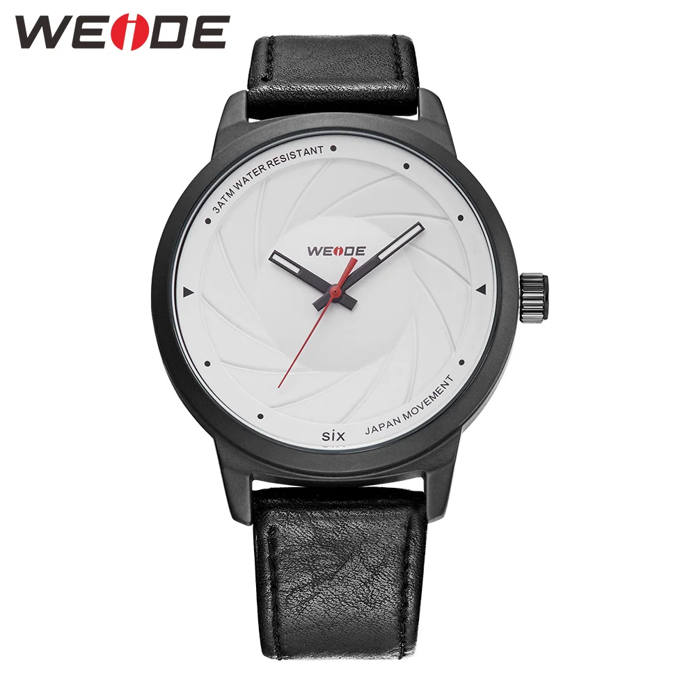 WEIDE кожаные мужские часы брендовые Роскошные будильники Электроника аналоговые