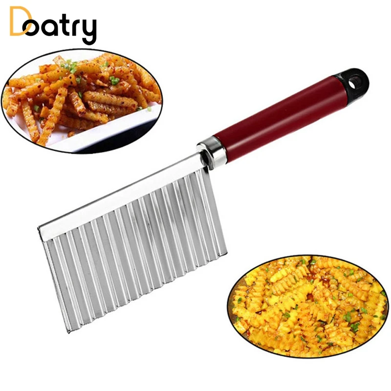 

Vegetables Cutter Stainless Steel Potato Wavy Edged Knife Gadget Vegetable Fruit Potato Cutter Peeler Cooking Tool French Fry Cu