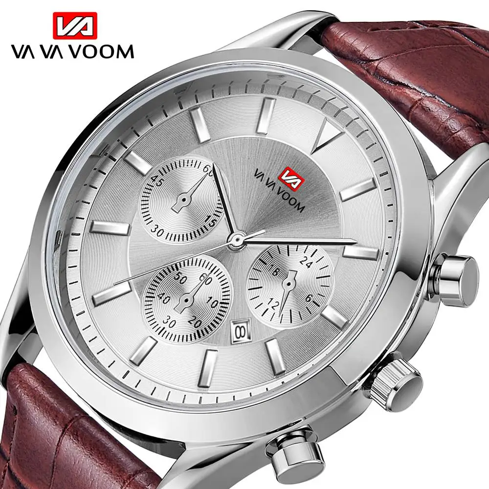 

Men's Business Casual Watch Man Top Luxury Brand Leather Belt Wrist Watch Sports Waterproof Calendar Quartz Movement Watch 2019