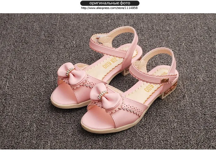 Rhinestone Princesse Girls Leather Sandals Summer Fashion Dancing Flower Diamond Bowknot Sandal Elsa Shoes Ninas Chaussure Fille 444 (7)