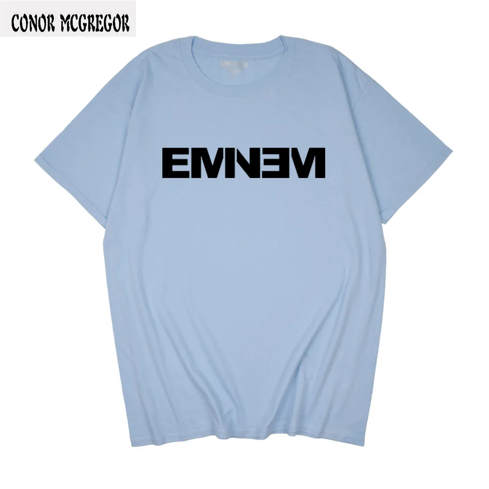Модная футболка EMINEM, мужская одежда от Noah, хлопок, дворцовые скейтборды, футболки, Летний стиль, короткий рукав, Повседневная футболка, дворцовая футболка - Цвет: Light Blue-B