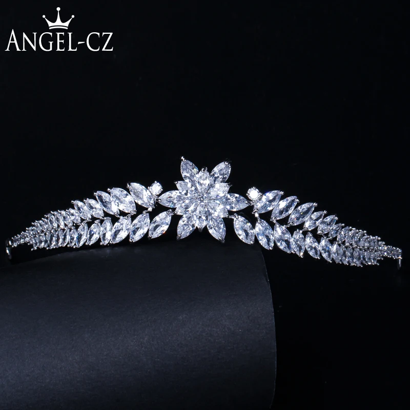 Женский свадебный обруч ANGELCZ романтическое украшение для волос с кубическим
