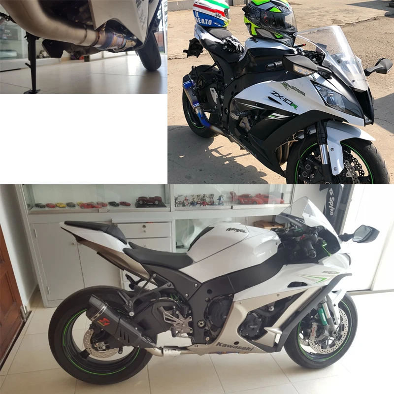 Слипоны для 2008- Kawasaki ZX10R ниндзя выхлопная труба мотоцикла Труба среднего звена для 51 мм глушитель выхлопной трубы побег с дБ убийца