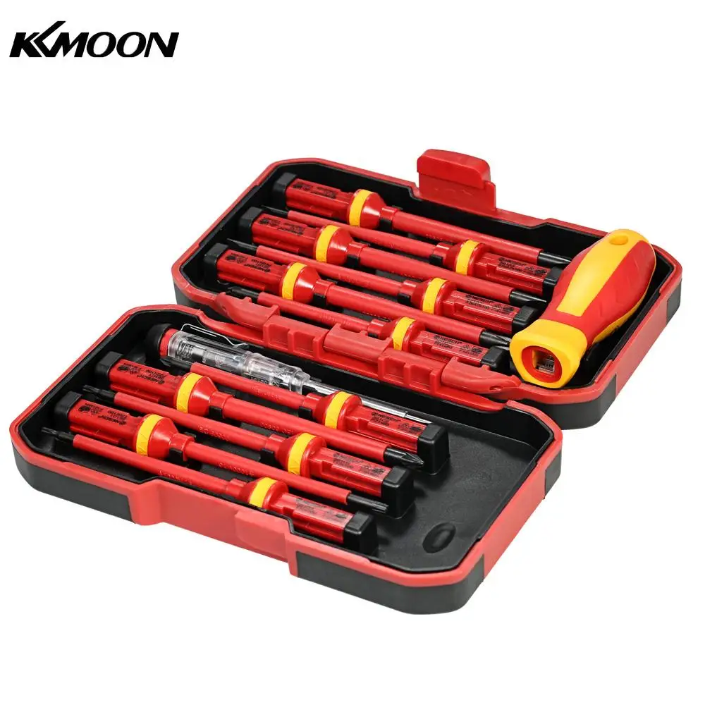

KKmoon 13 Pcs VDE Insulated Screwdriver Set CR-V Voltage 1000V Magnetic Phillips Slotted Torx Screwdriver Durable Hand Tools