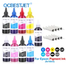 9x100 мл пигментные чернила для заправки бутылка для Epson P600 P608 P800 P807 P808 3800 3850 3880 3890 чернила для принтера(BK C M Y LC LM LK Nikon МК