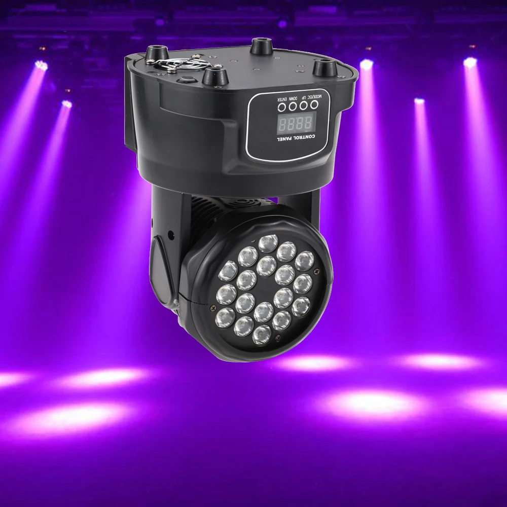 

50W 18 LED 13/ 8 Channel RGB Head Moving Lamp Wash Effect Stage Light Support DMX512 Auto Run Sound Activation for KTV Club