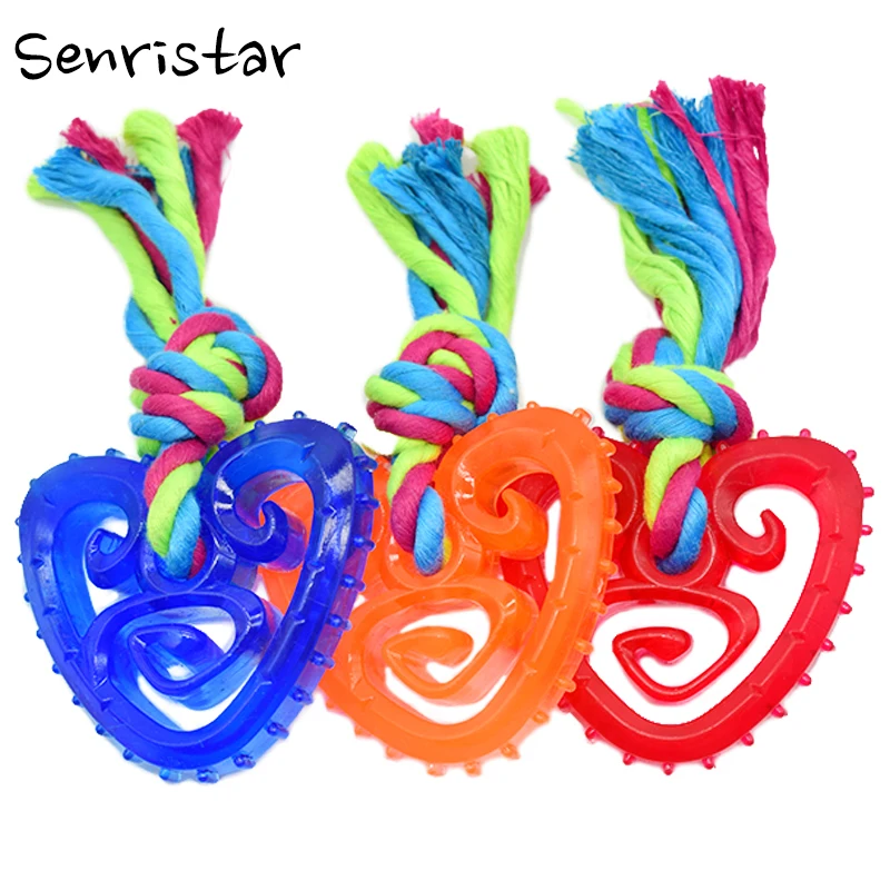 TPR Cleaning Cotton Rope Pet Toys For Puppy Dogs Love type Chew Soft