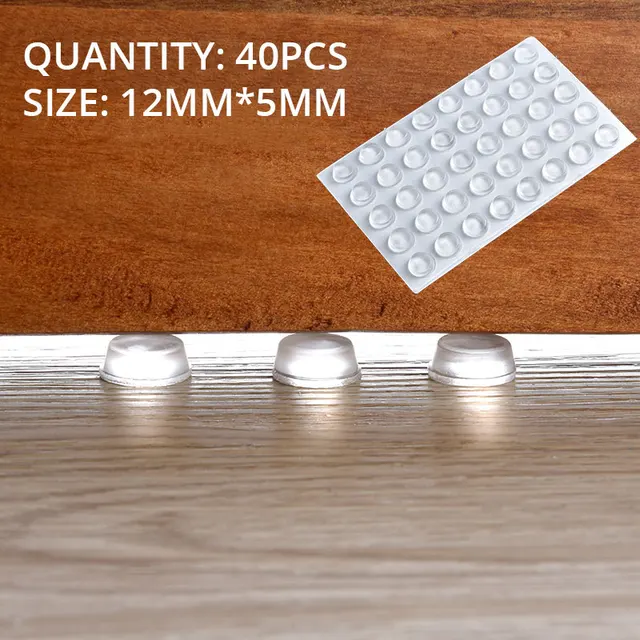 KAK 30-80PCS Self Adhesive Silicone Furniture Pads Cabinet Bumpers Rubber Damper Buffer Cushion Protective Furniture Hardware 12x5mmx40pcs
