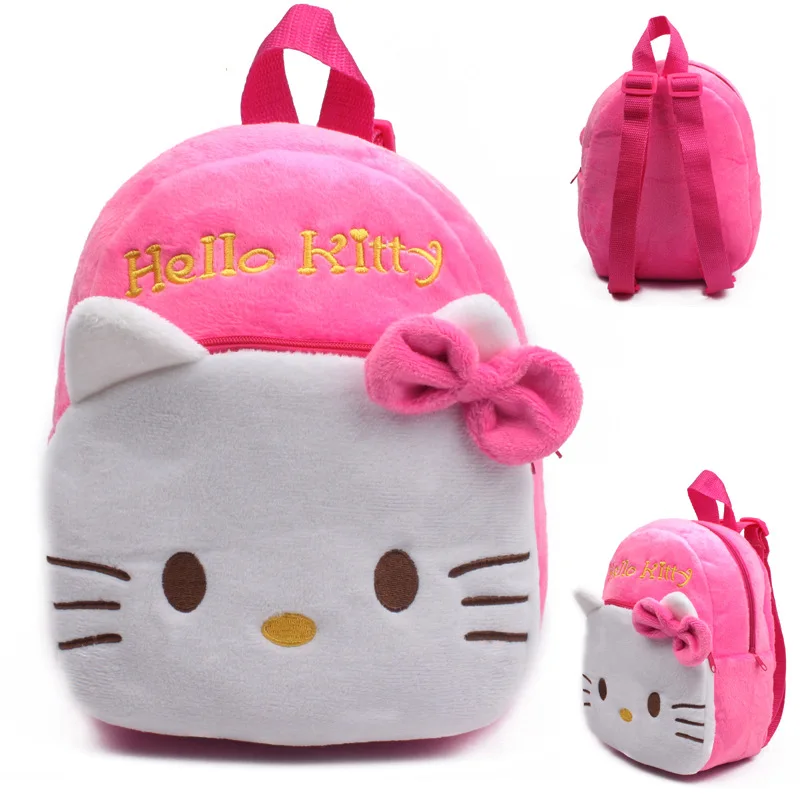 Cartoon Soft pink plush backpacks baby Toys stuffed backpack children
