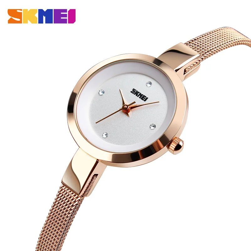 2018 новые модные Relogio Feminino SKMEI роскошные женские часы из нержавеющей стали тонкий