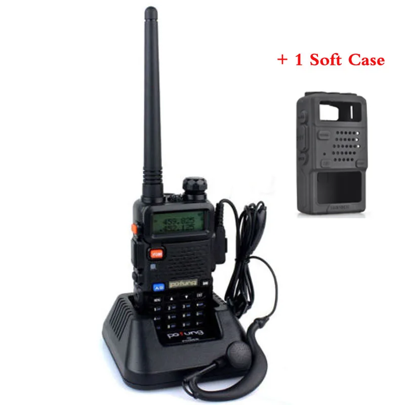 Baofeng UV-5R Walkie Talkie портативный, двухполосный 136-174 МГц 400-520 МГц двухстороннее Walkie Talkie приемопередатчик UV5R + мягкий чехол
