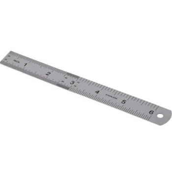 

Stainless Steel Metal Ruler Metric Rule Precision Double Sided Ruler Measuring Stationery 15cm 2PCS
