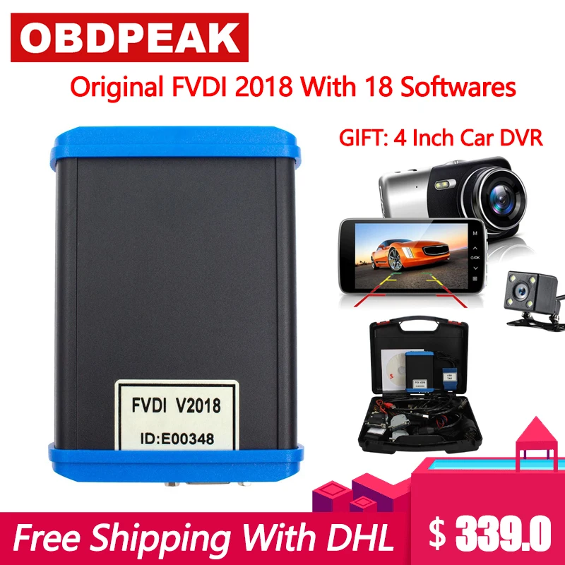 

Latest FVDI 2018 Full Version ABRITES Commander Diagnostic Tool 18 Softwares No Time Limited V2014/2015 FVDI DHL Free +Car DVR