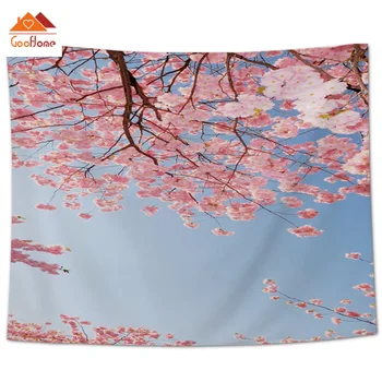 

Goohome Pink Cherry Blossoms Wall Hanging Tapestries Wall Decor Bedspread Coverlet Curtain Blanket Scarf Wrinkle-Resistant