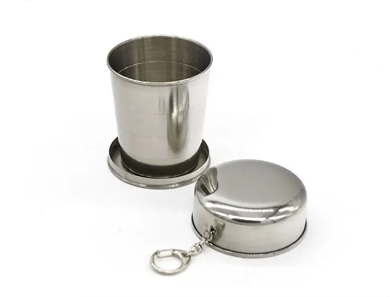 

240ml Stainless Steel Folding Cup Portable Collapsible Foldable Cup Traveling Outdoor Camping Hiking Mug
