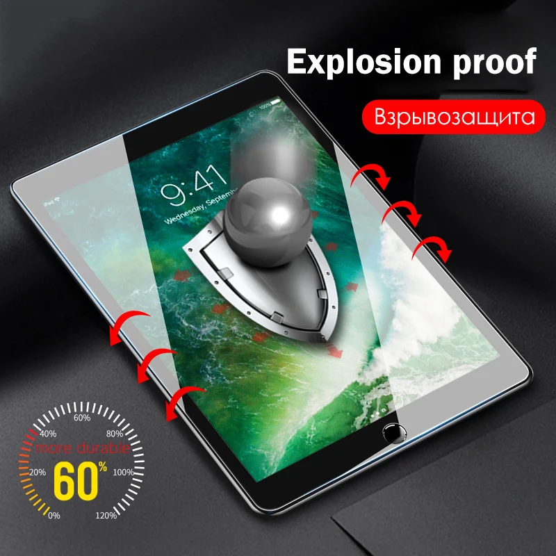 Защитное стекло для ipad 2 3 4 5 6 Apple mini 1 air pro 2017 2018 7 9 10 дюйма Защитная пленка экрана