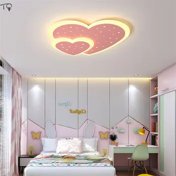 

Simple Modern Pink Heart-shaped Led Ceiling Lamp Decor Wedding Marriage Bedroom Girl's Room Princess Room Romantic Luminaria