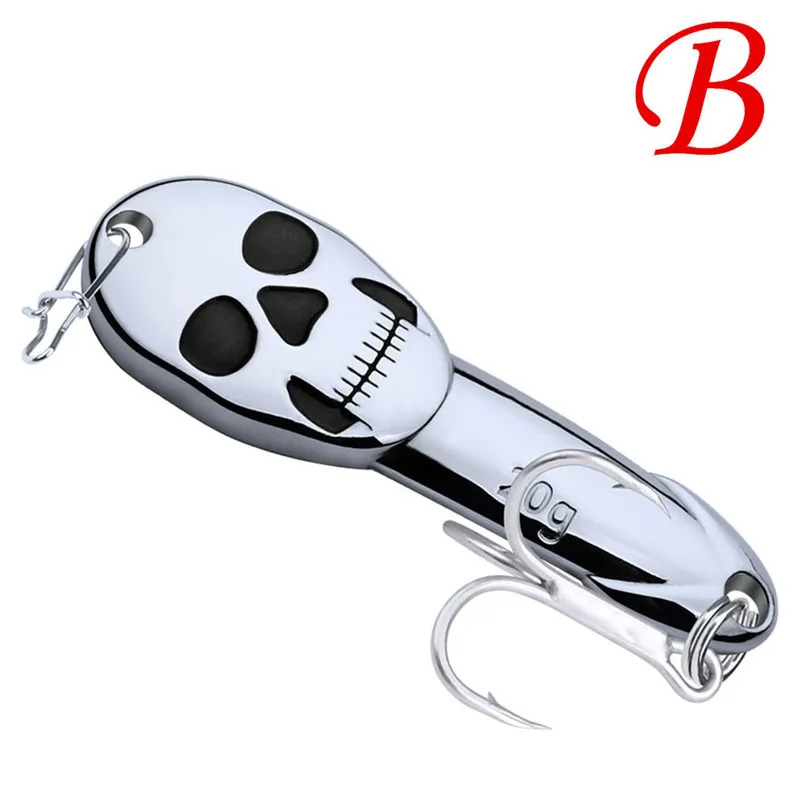 Skull Fishing Lure Spoon Hard Baits Tackle 20g Metal lures floating Bait Fishhooks Fishing Accessories pescaria #4S11 (5)