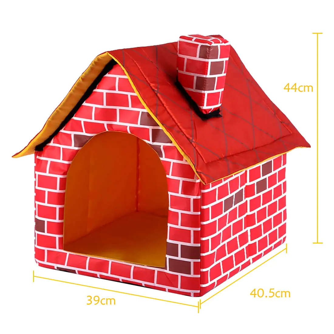 Портативный кирпичный домик для собак, съемное моющееся теплое и уютное гнездо для питомцев, пещера для кошек, маленьких собак