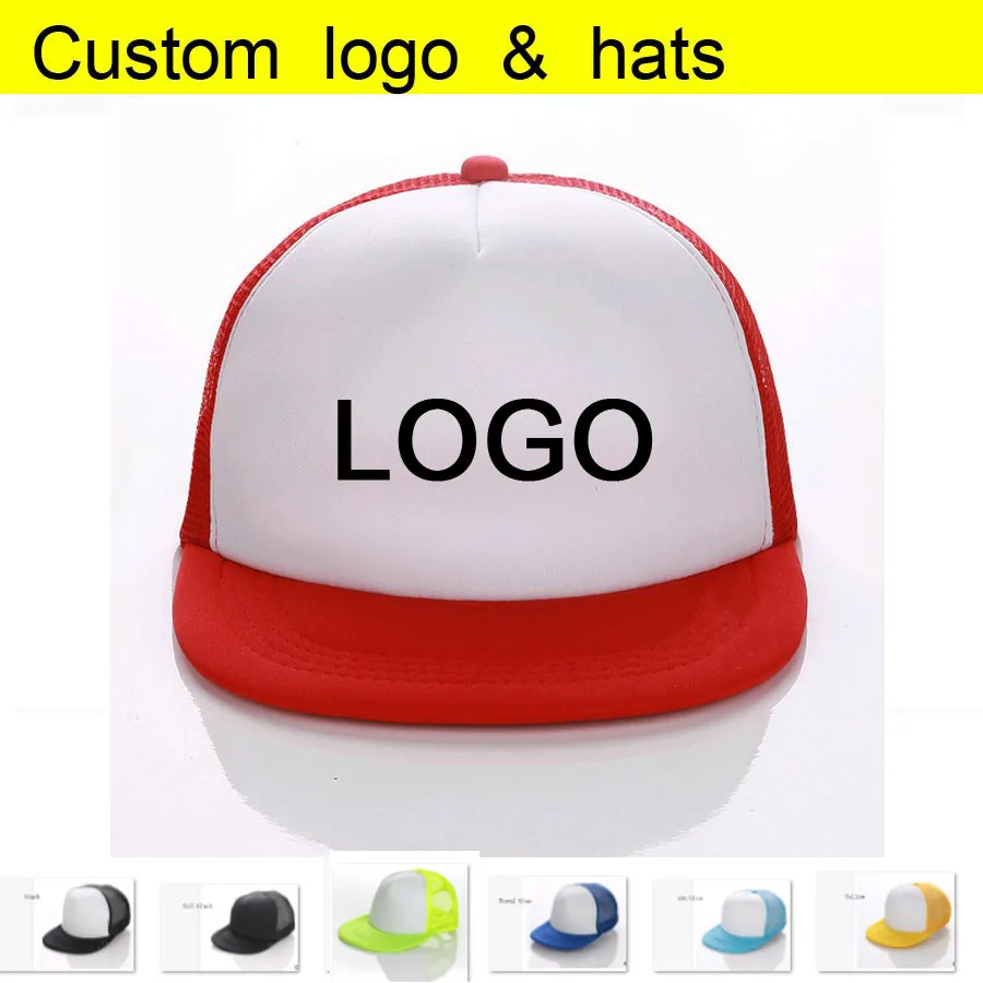 

Retail Free Printing LOGO/Pattern mixed Hip hop Adult Baseball hats Men and Women Flat visor Net Caps Summer Vinyl printing Hat