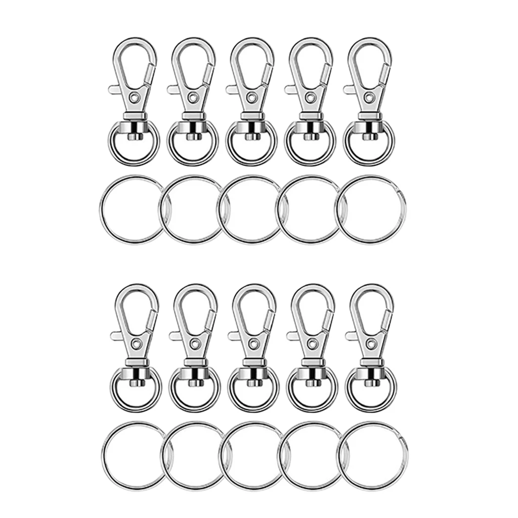 20X LOBSTER SWIVEL CLASPS CLIPS BAG KEY RING HOOK JEWELRY FINDINGS KEYCHAINS